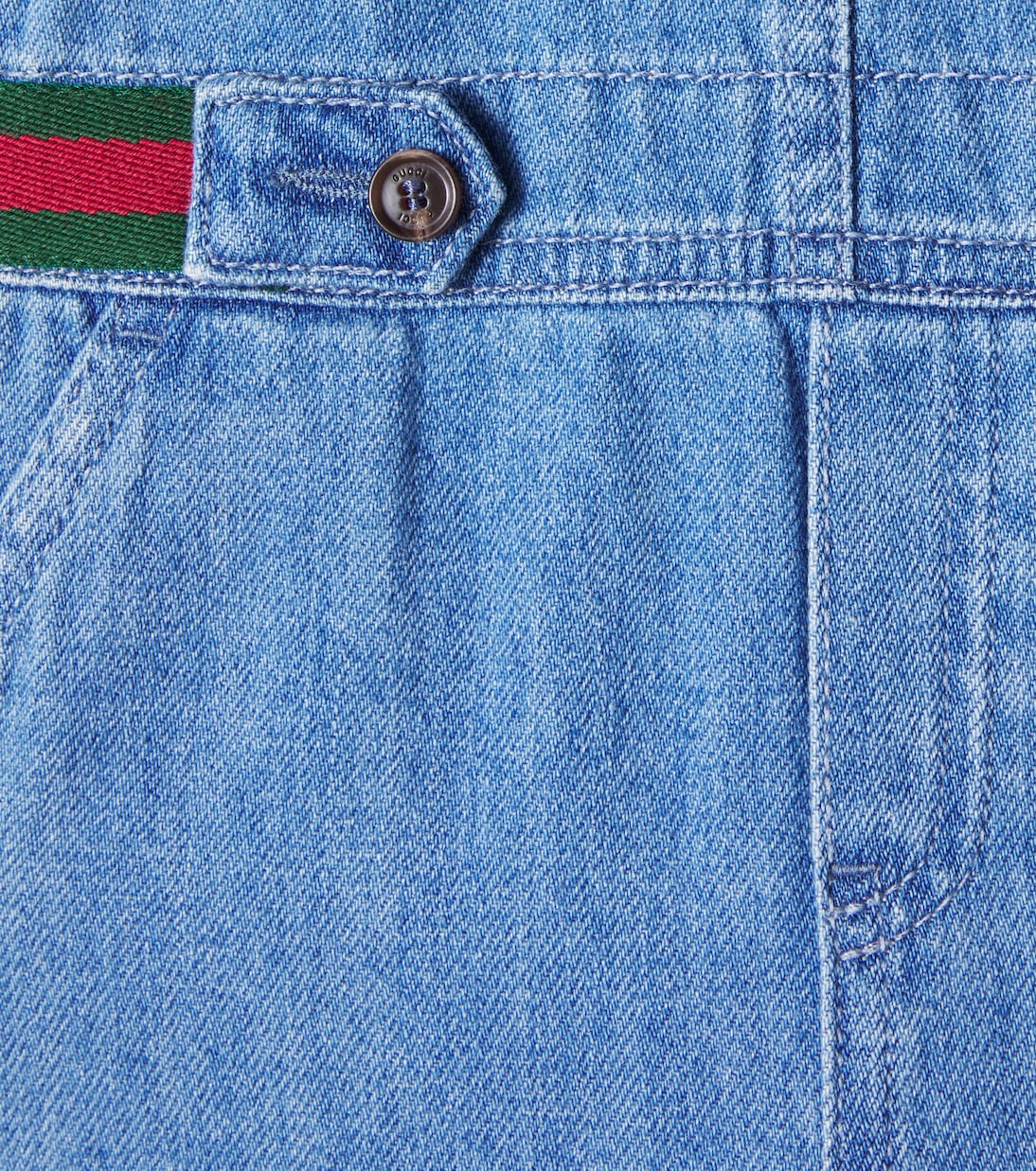 Baby Web Stripe denim overalls | Gucci Kids