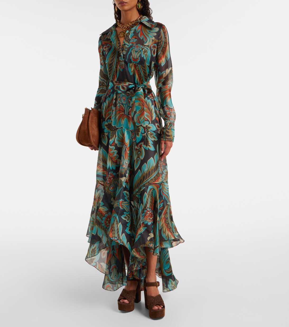 Paisley fringed silk gown | Etro