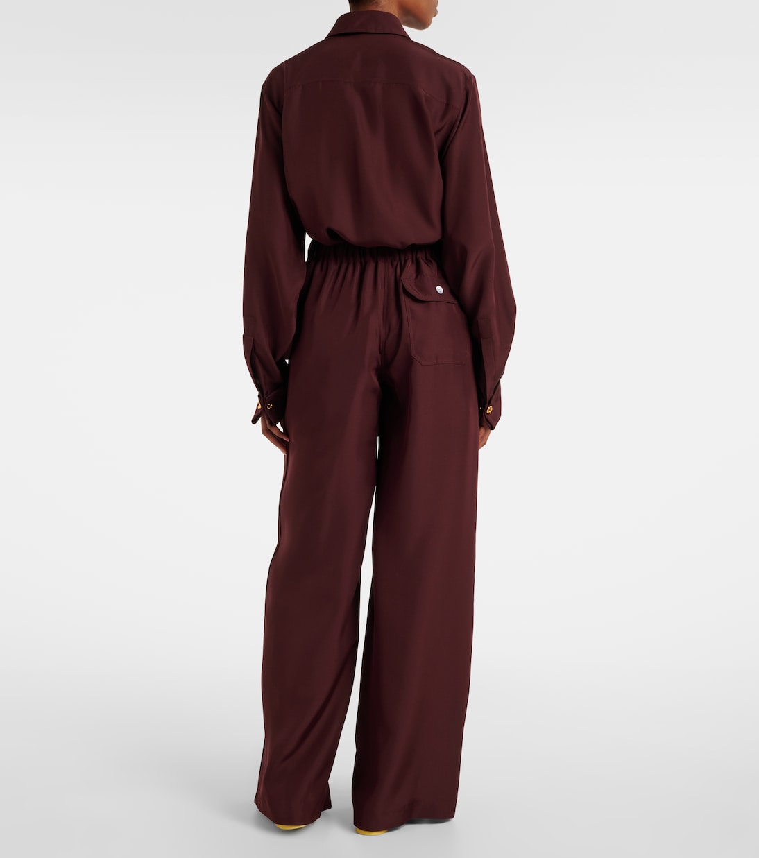 Pantaloni regular in seta con pince | Loewe