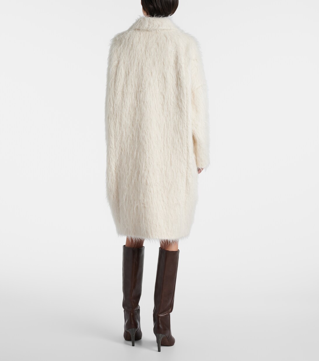 Double-breasted alpaca-blend coat | Brunello Cucinelli