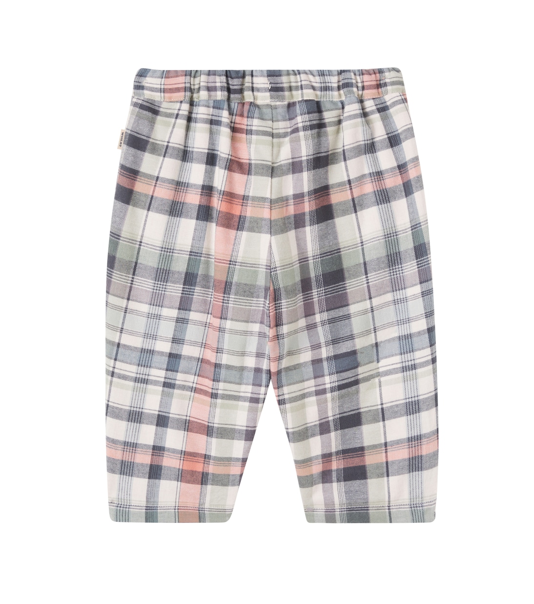 Baby Arne checked cotton chambray pants | Wheat