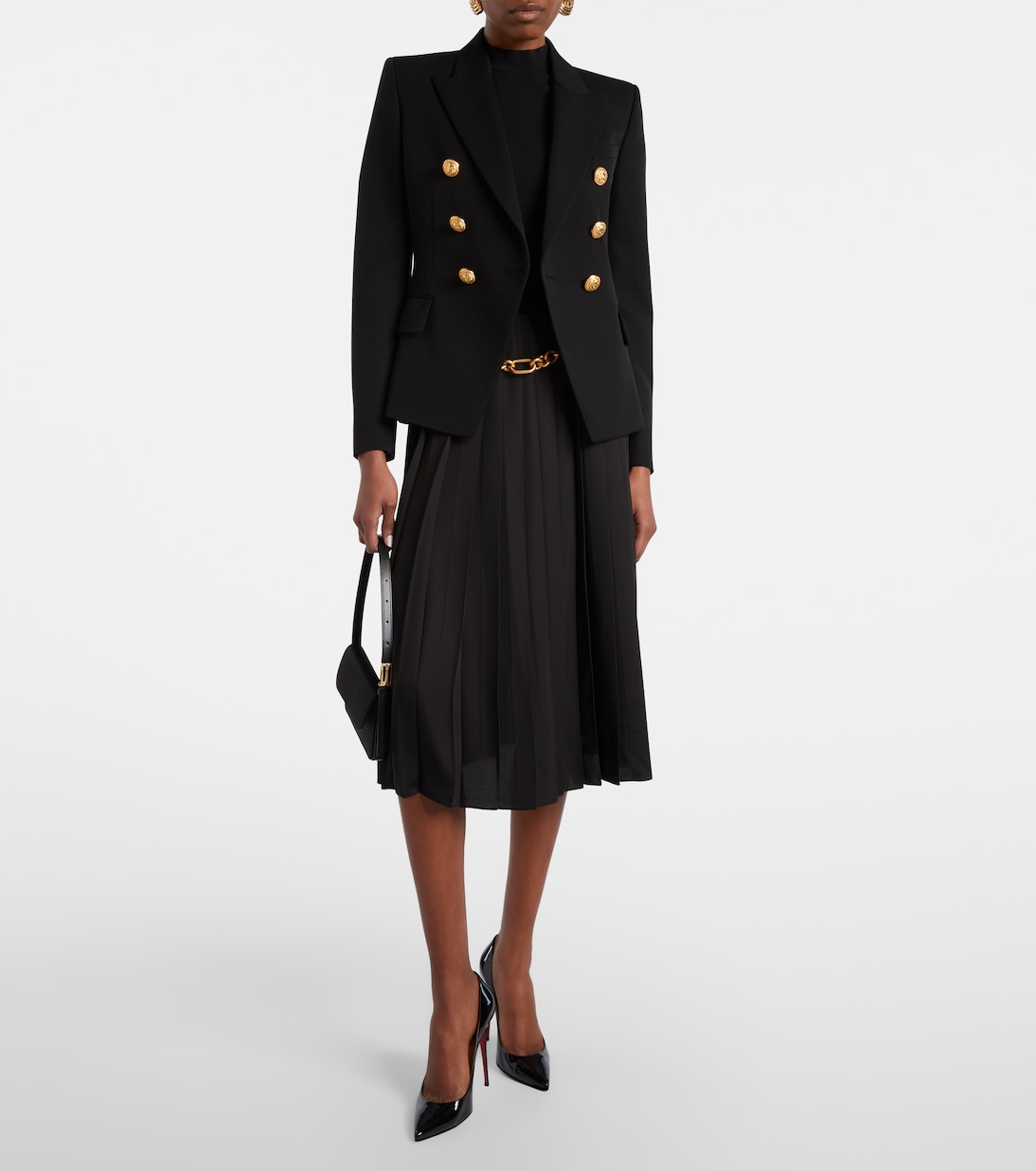 Chain-detail pleated midi skirt | Balmain