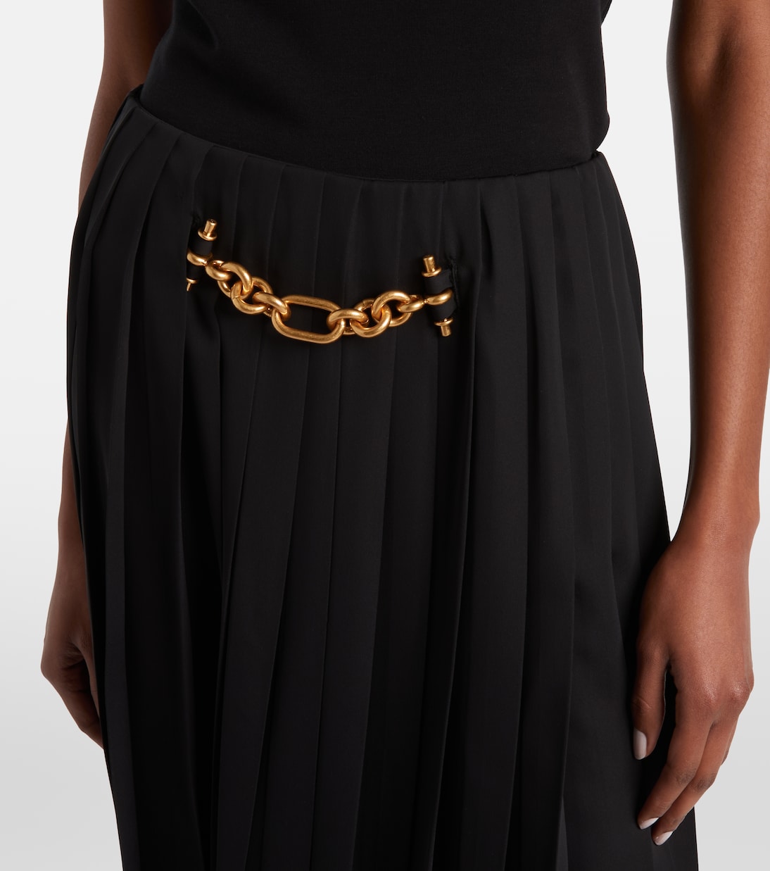 Chain-detail pleated midi skirt | Balmain