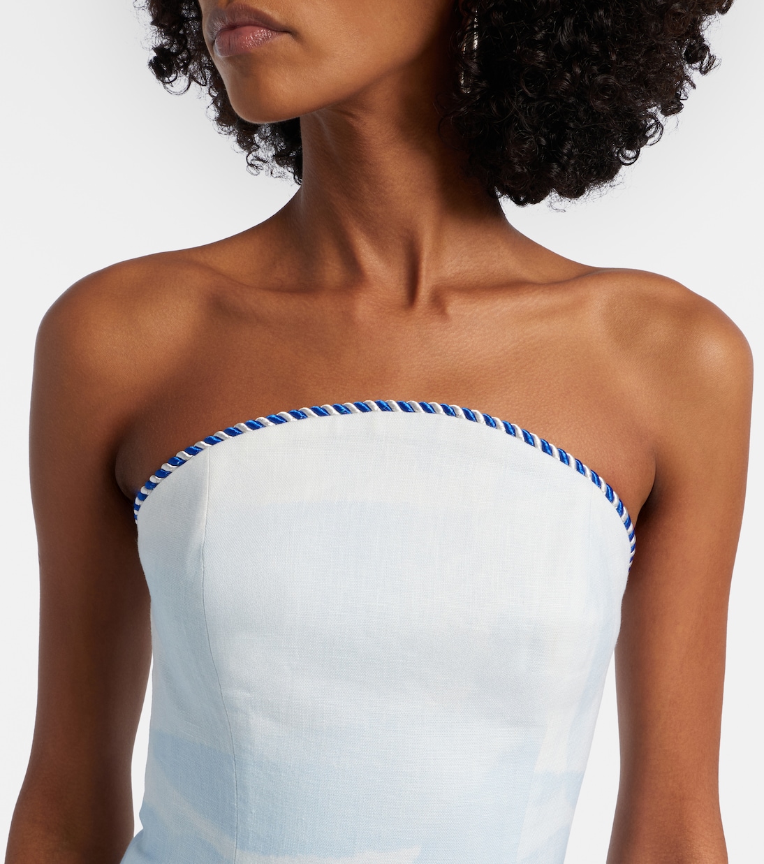 Bedrucktes Bustier-Kleid Ava aus Leinen | Leo Lin