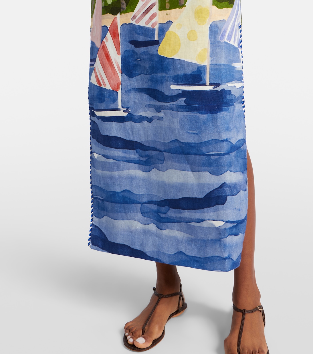 Bedrucktes Bustier-Kleid Ava aus Leinen | Leo Lin