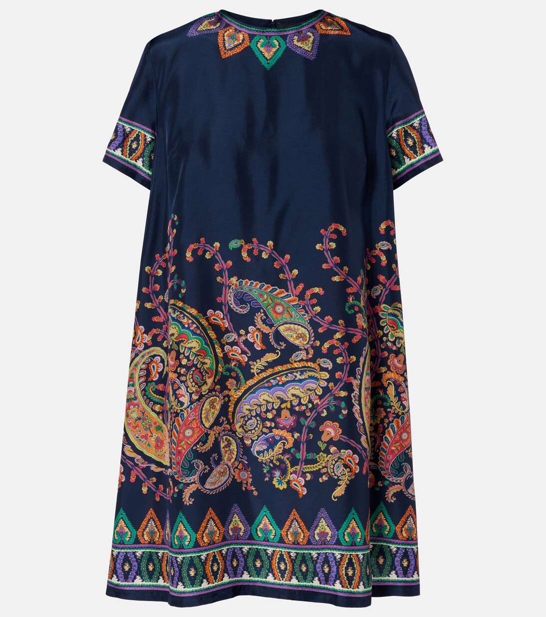 Vestido corto habotai de seda con paisley | Etro
