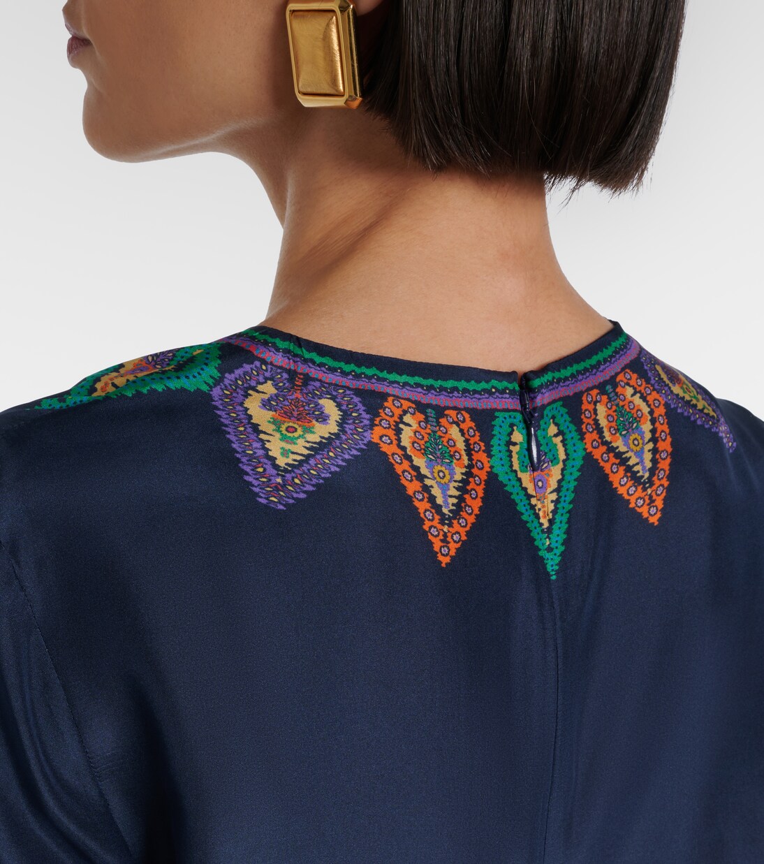 Vestido corto habotai de seda con paisley | Etro