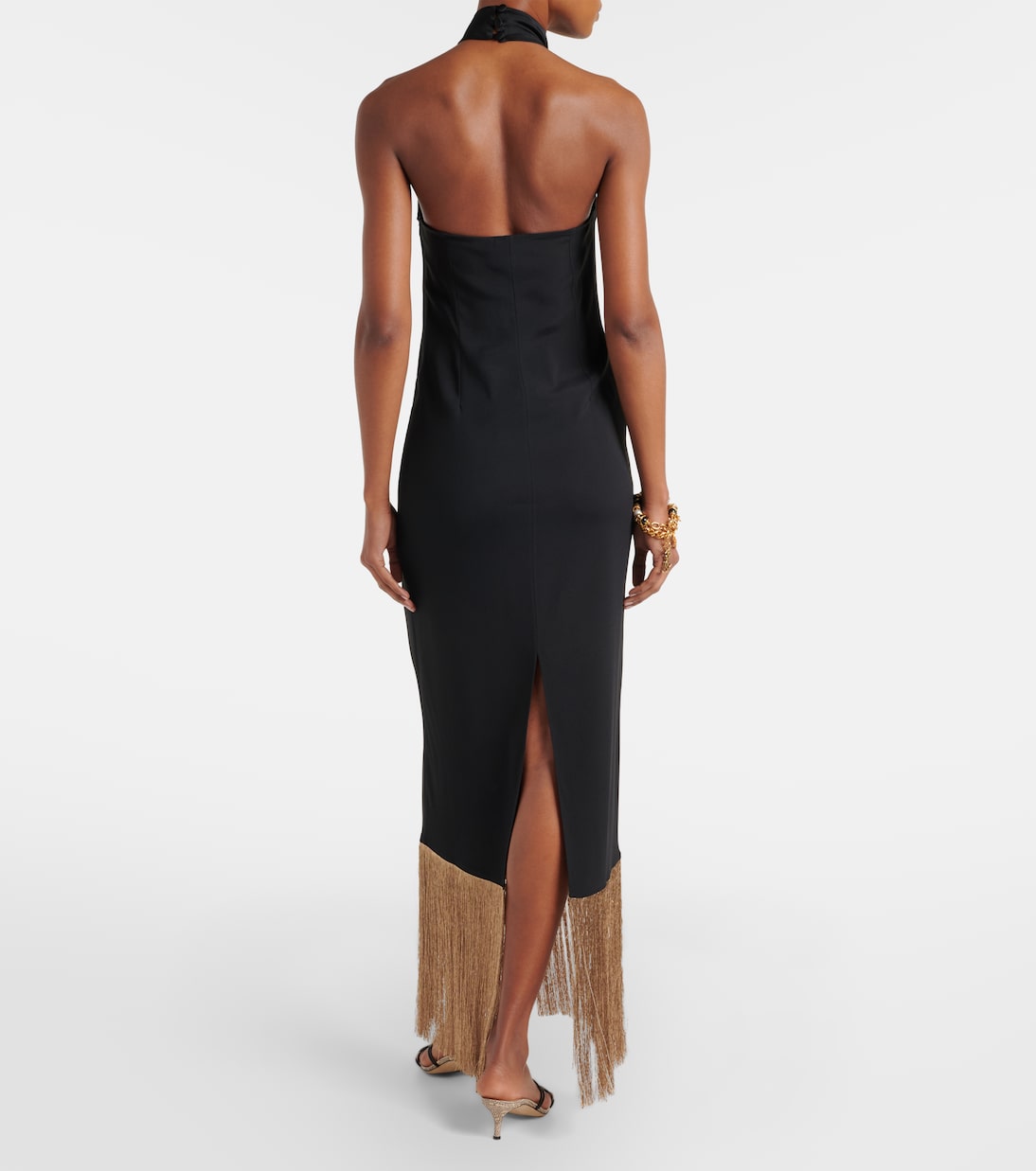 Berlin fringed crêpe cady maxi dress | Taller Marmo