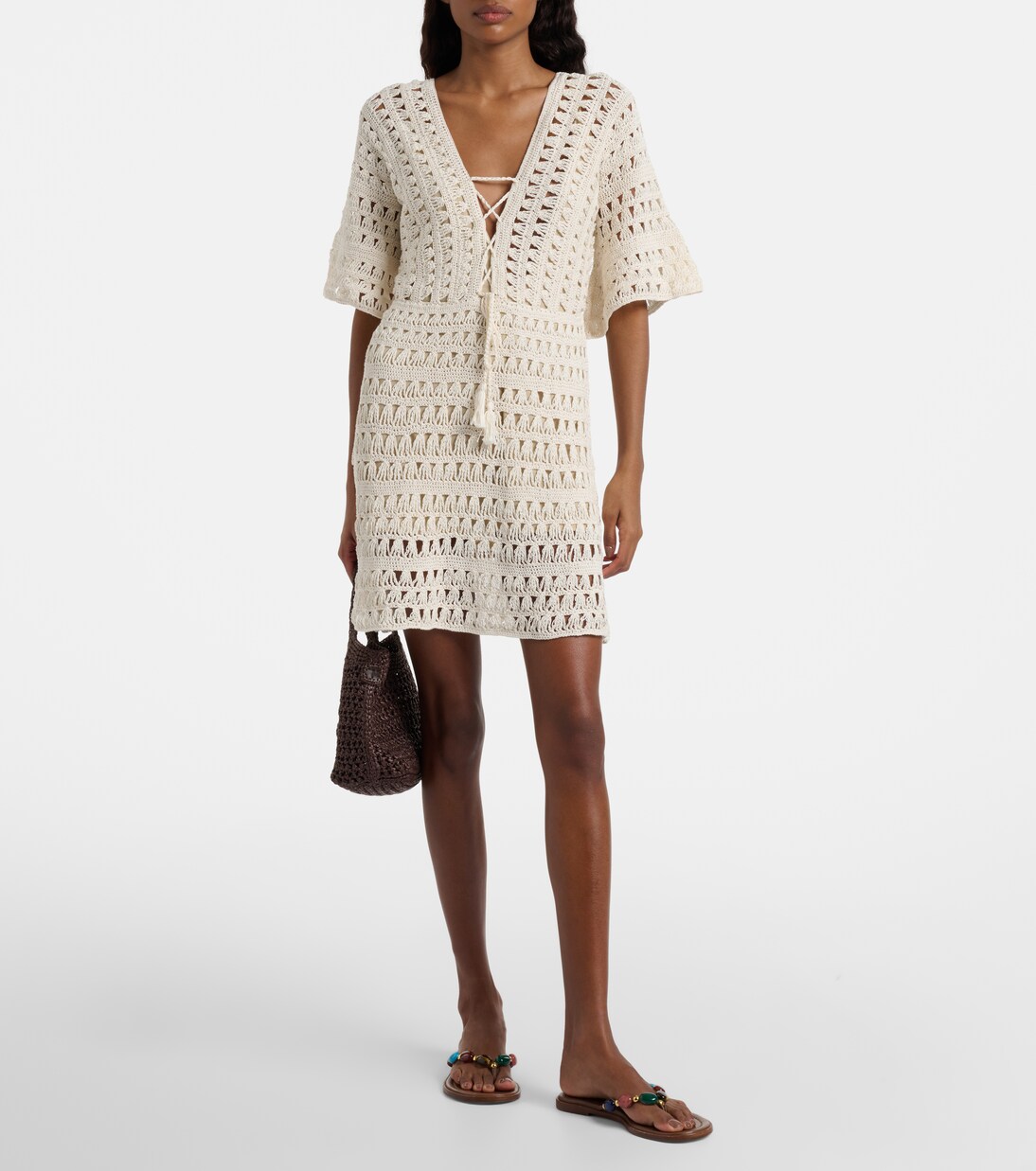 Vestido corto de croché de algodón | Anna Kosturova