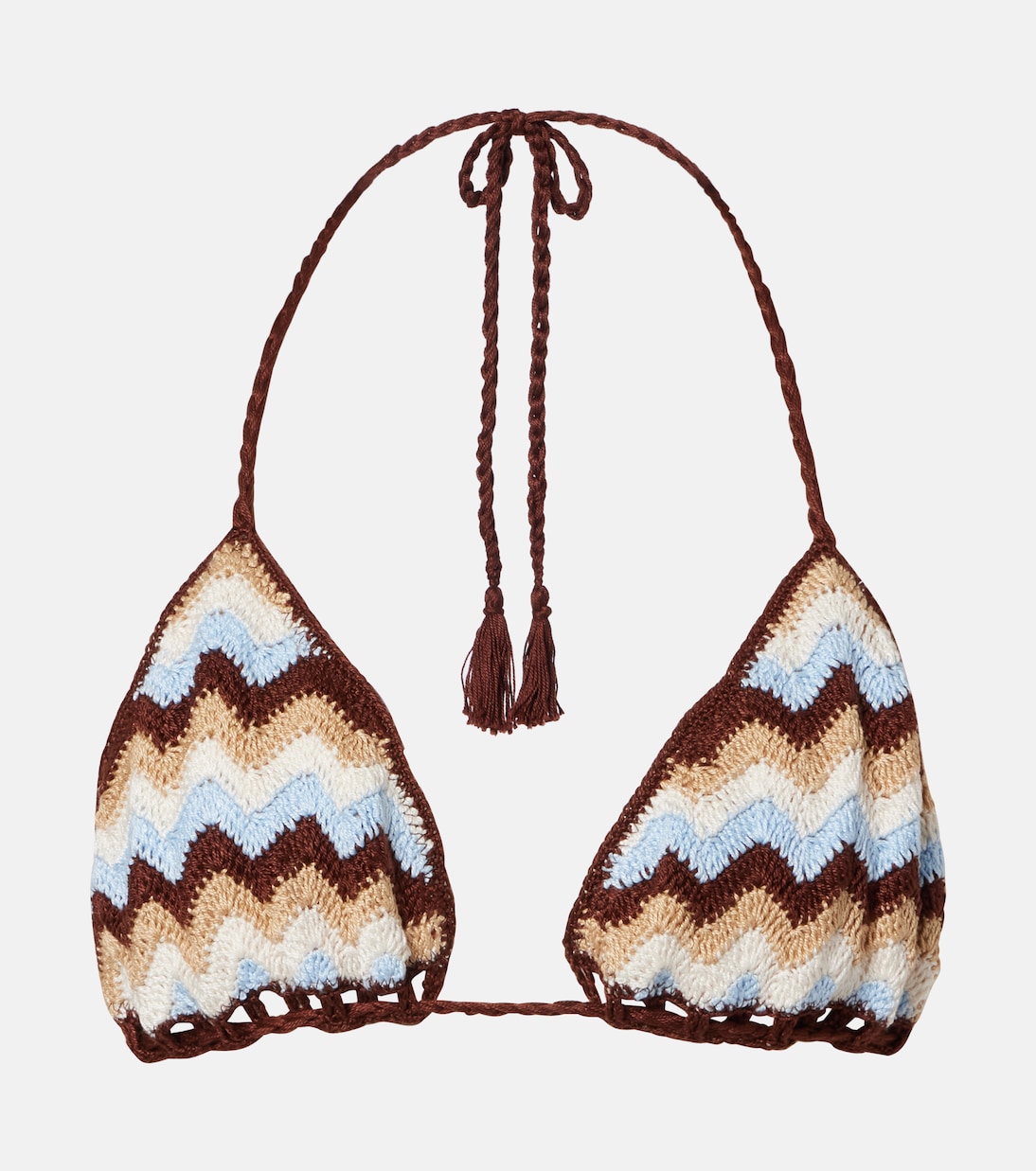 Bikini-Oberteil Summer Chevron aus Häkelstrick | Anna Kosturova