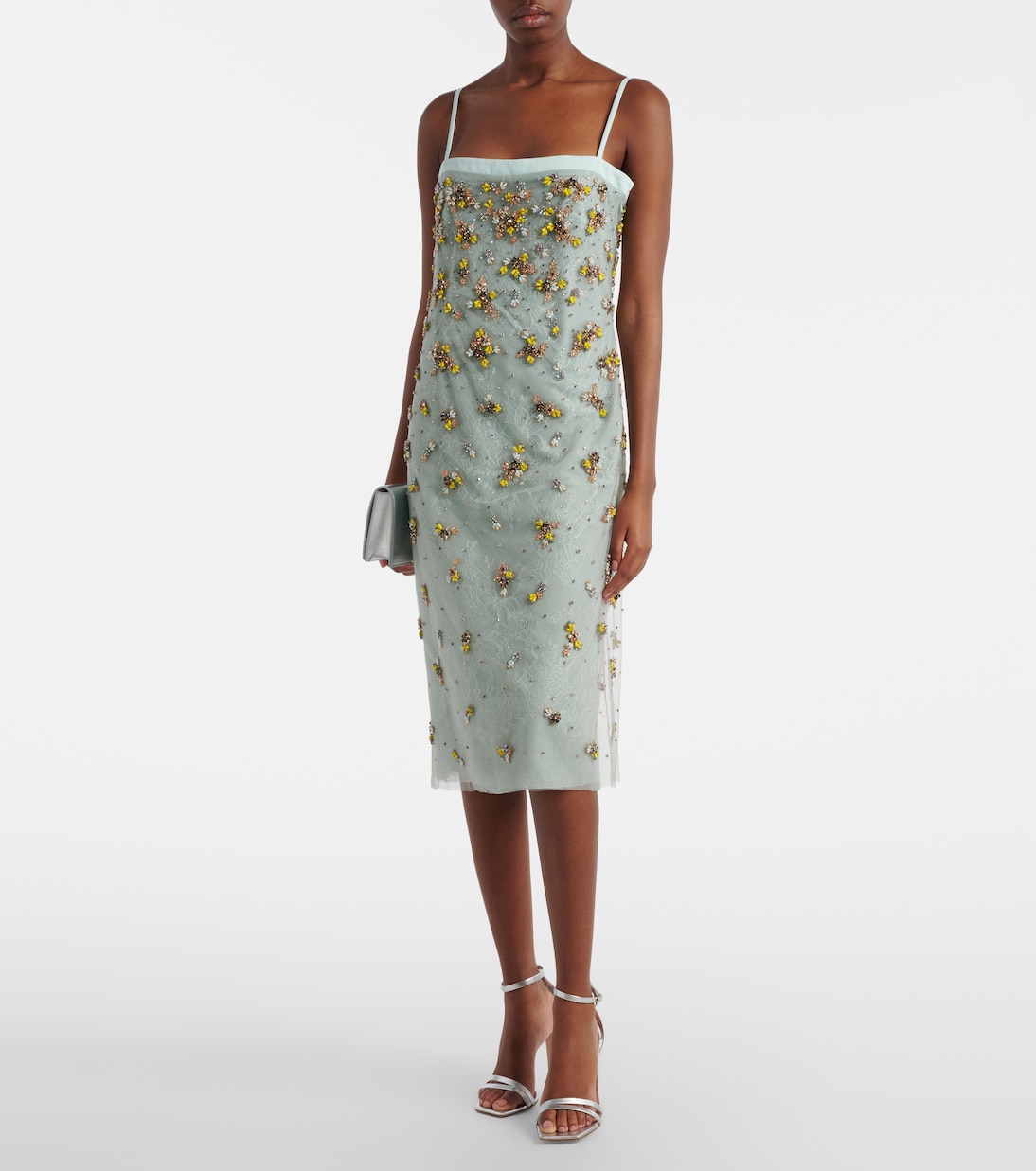 Robe midi Palla en tulle à dentelle  | Costarellos