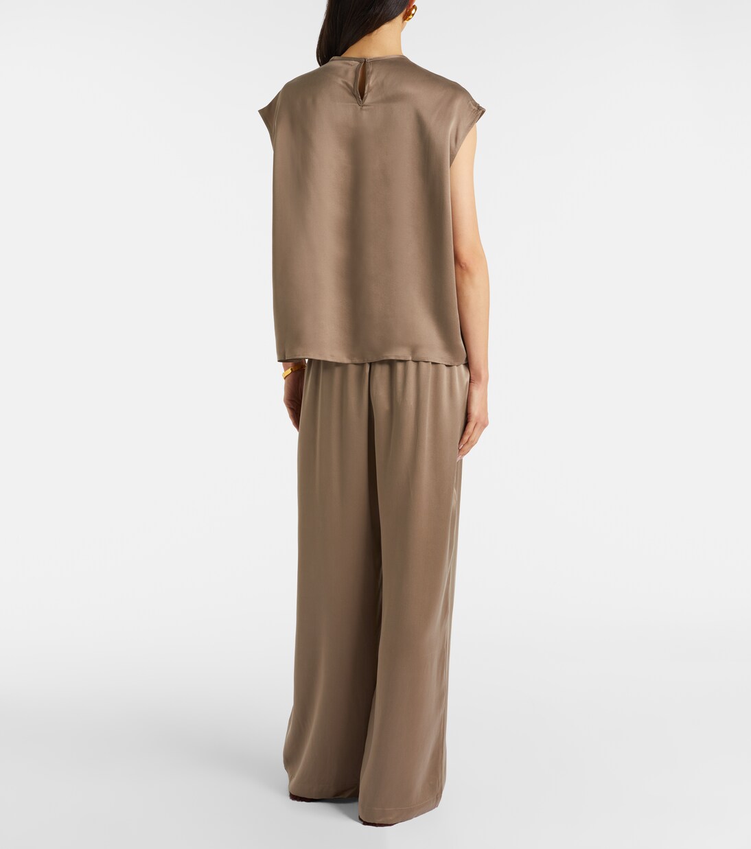 Isola silk twill wide-leg pants | Asceno