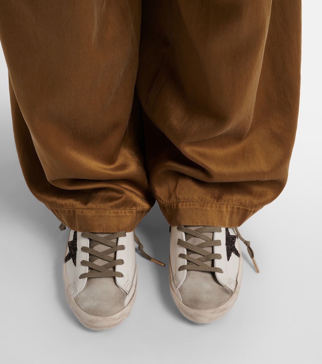 Super Star glitter leather sneakers | Golden Goose