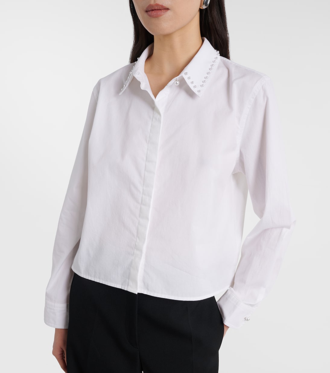 Jocelyn beaded cotton poplin shirt | Velvet