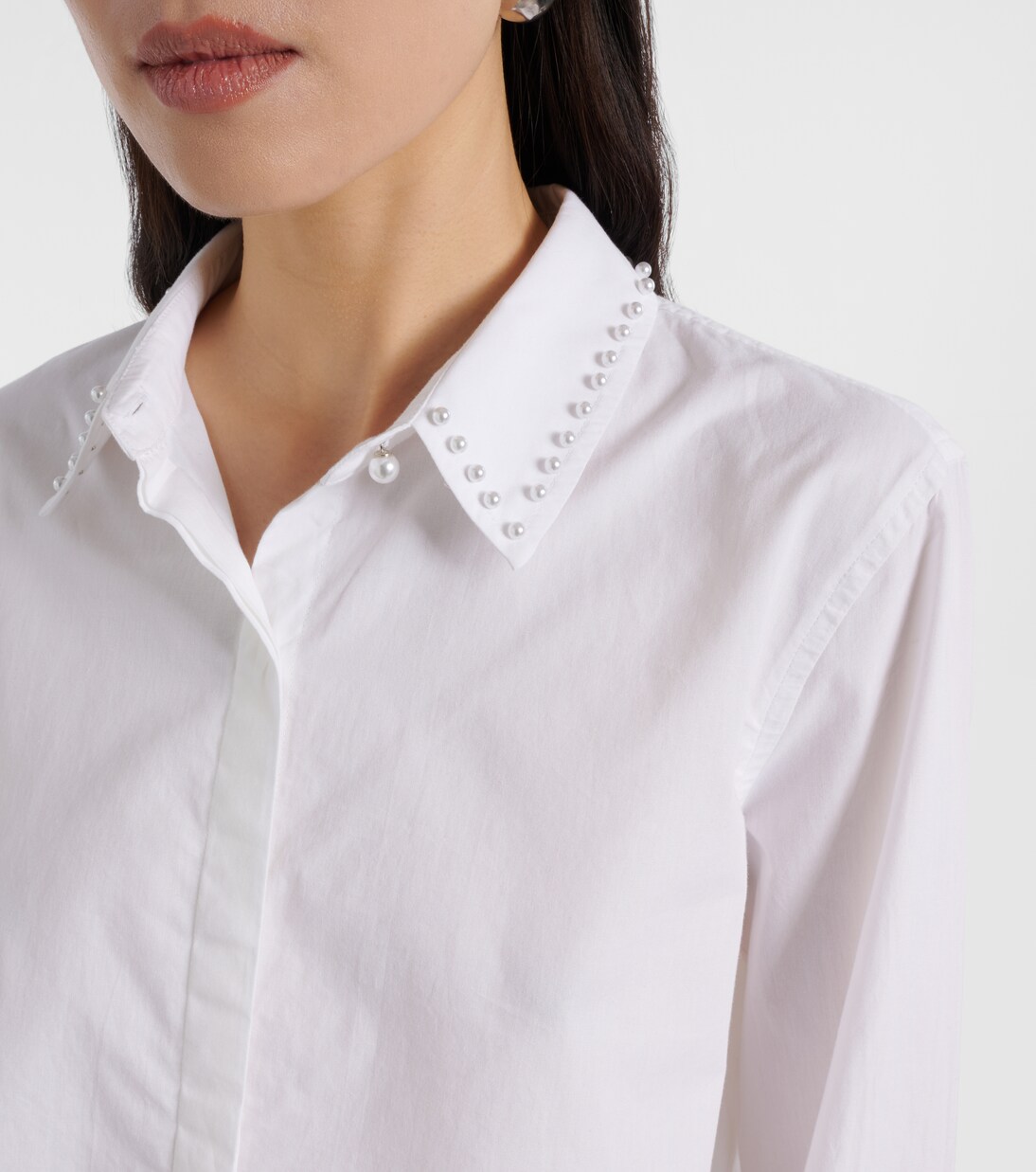 Jocelyn beaded cotton poplin shirt | Velvet