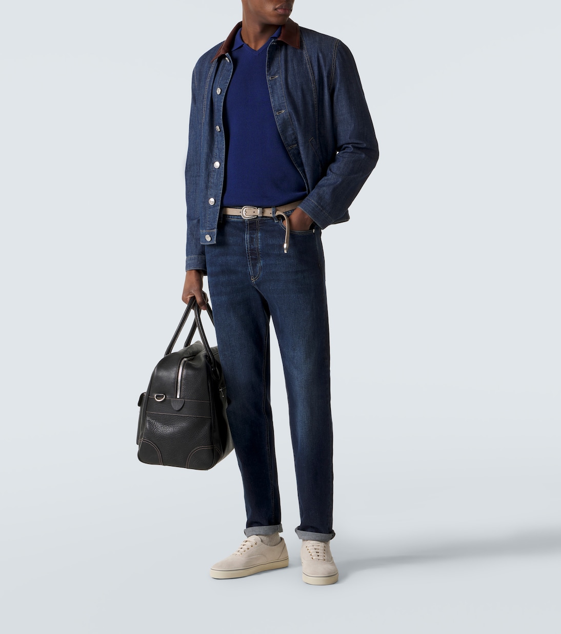 Ribbed-knit cotton polo shirt  | Brunello Cucinelli