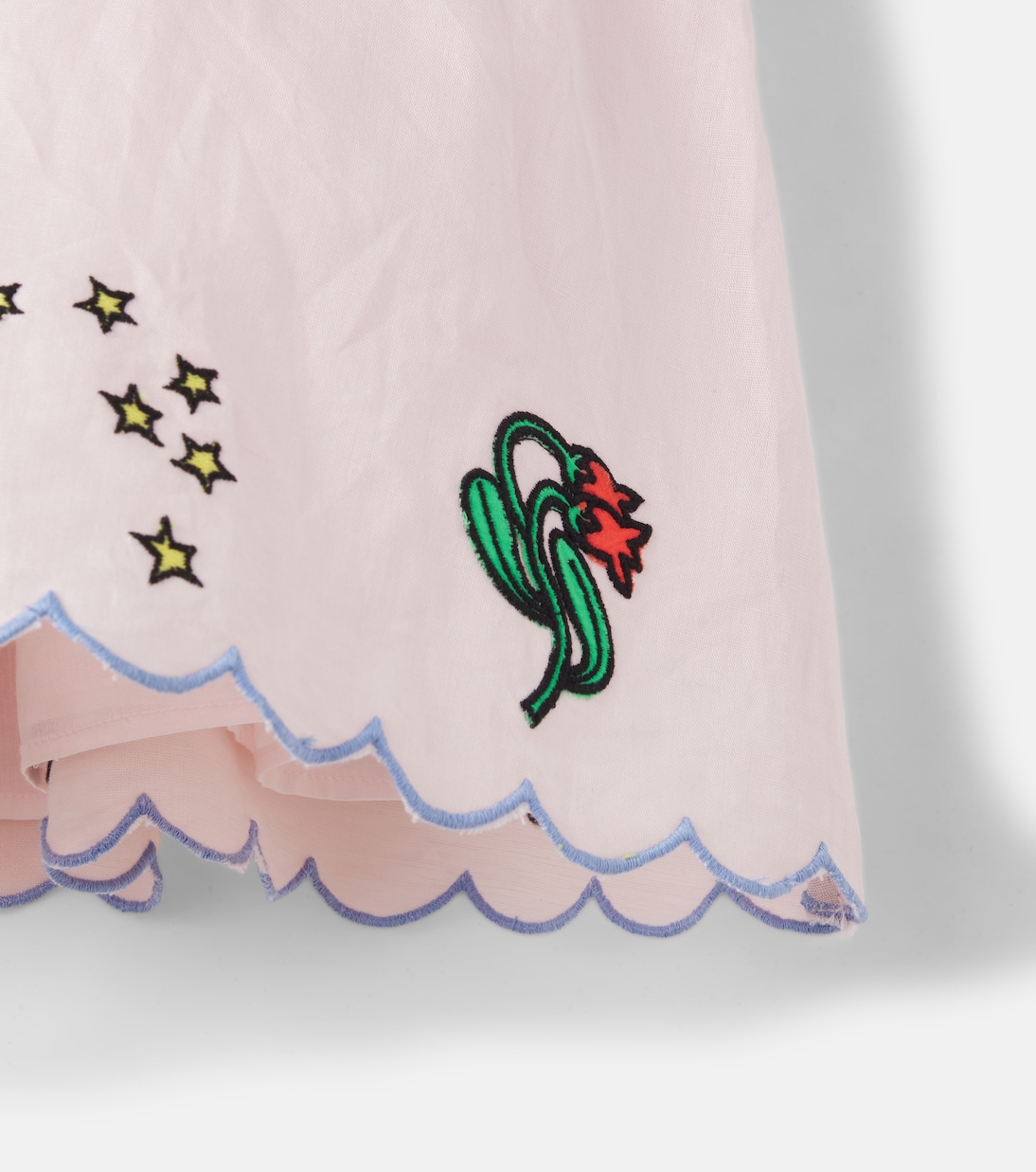 Embroidered scalloped linen and cotton dress | Stella McCartney Kids