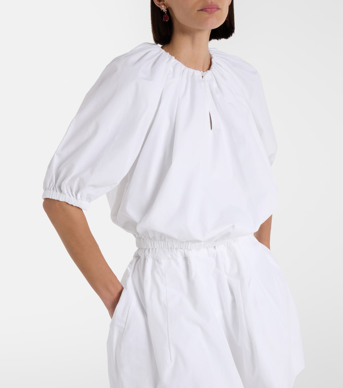 Gathered cotton top | Patou