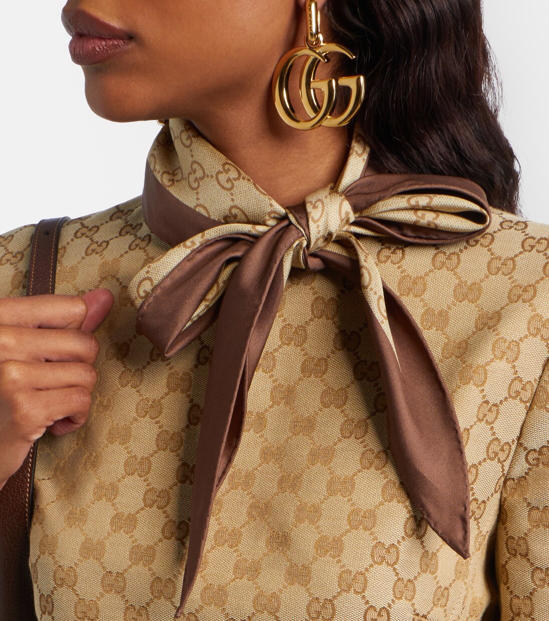 GG printed silk twill scarf | Gucci