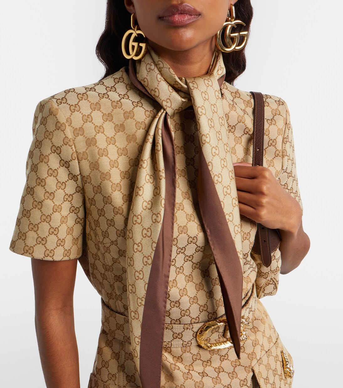 GG printed silk twill scarf | Gucci