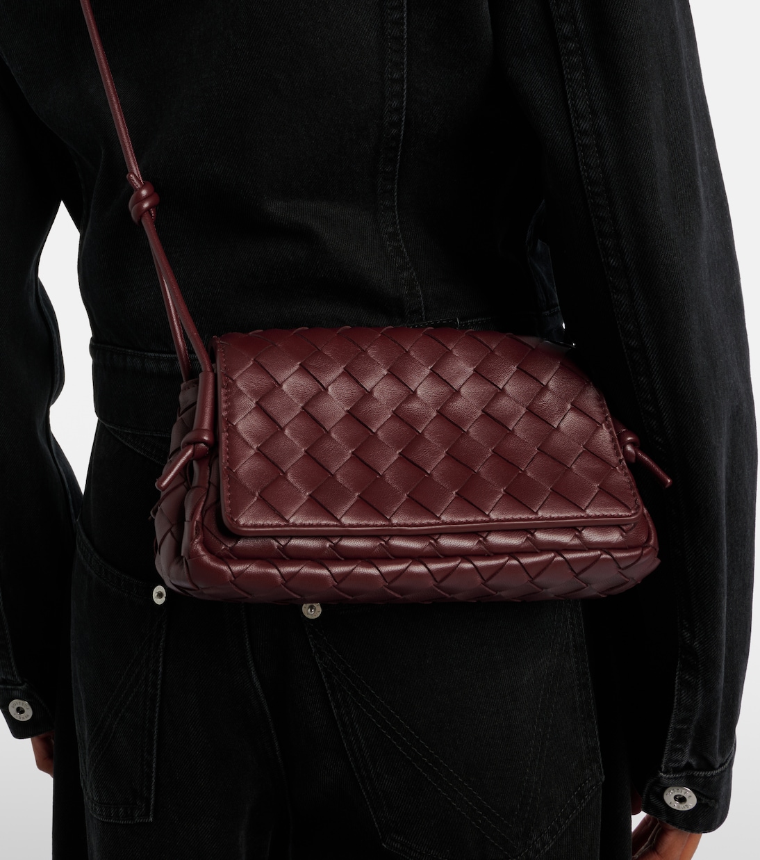 Notturno Intrecciato leather crossbody bag | Bottega Veneta
