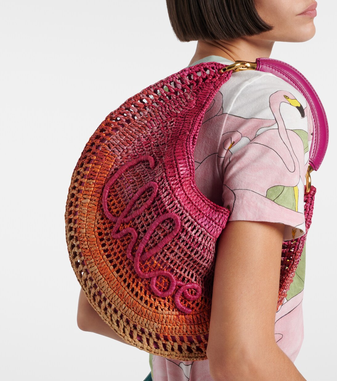 Summer Banana Medium raffia shoulder bag | Chloé