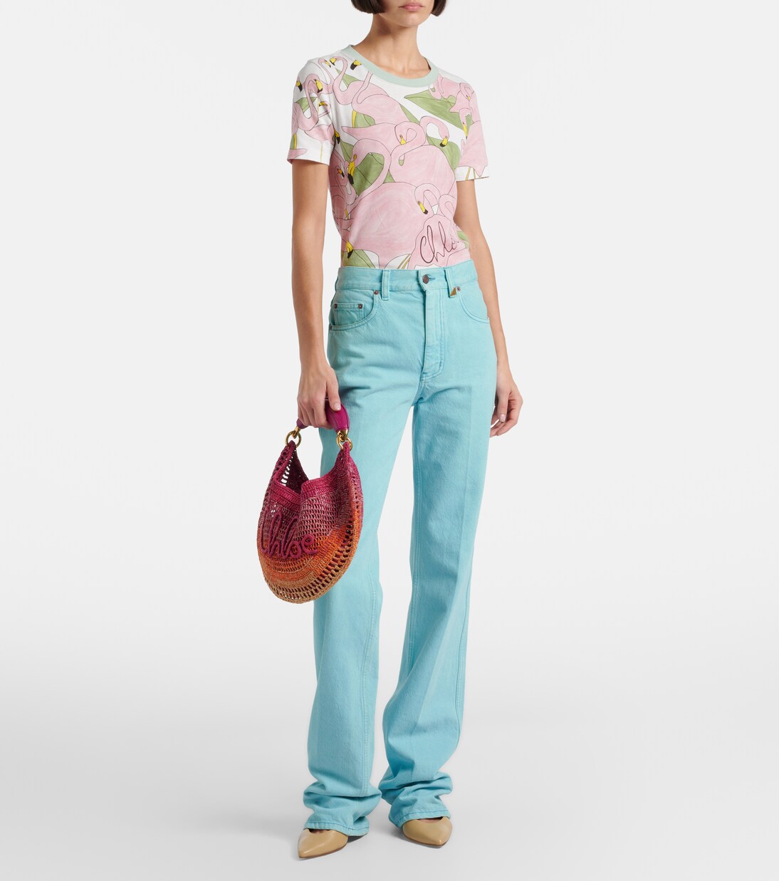 Summer Banana Medium raffia shoulder bag | Chloé