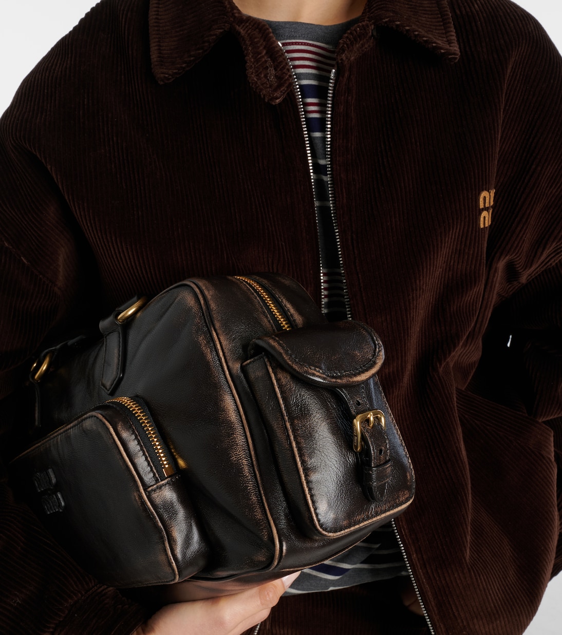 Bolso al hombro Pocket de piel | Miu Miu