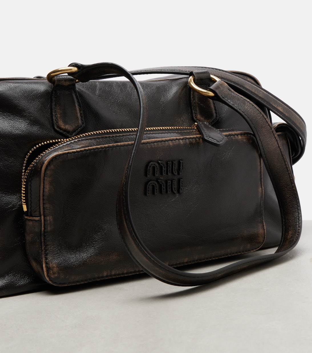 Bolso al hombro Pocket de piel | Miu Miu