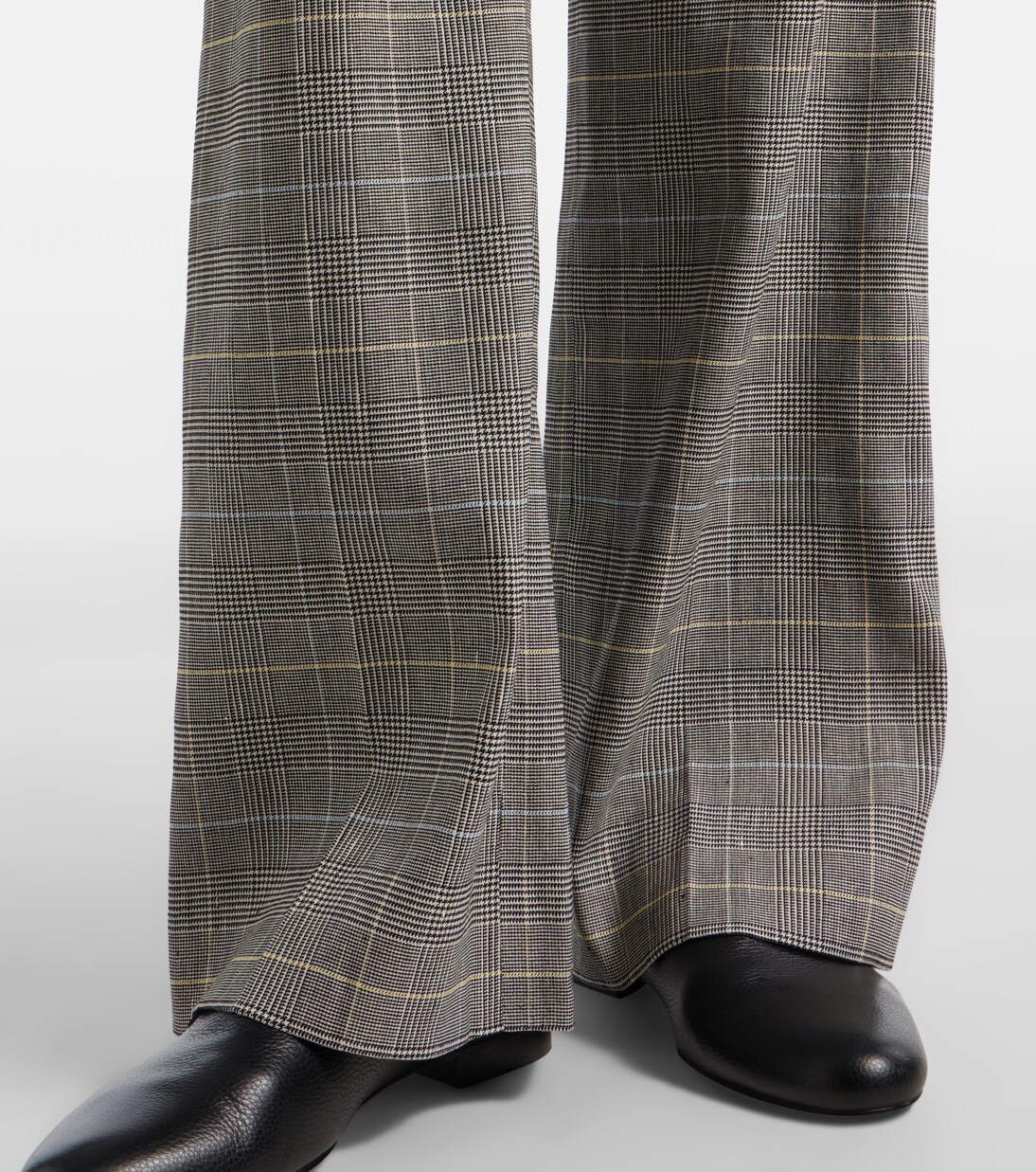 Jude checked linen-blend wide-leg pants | Veronica Beard