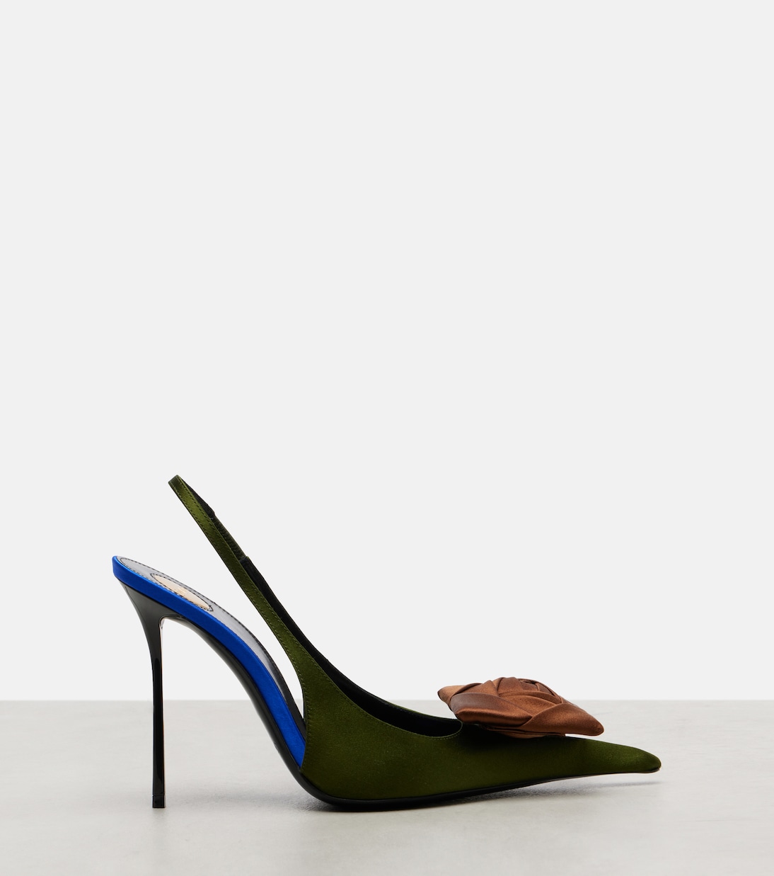 Amalia 110 crêpe satin slingback pumps | Saint Laurent