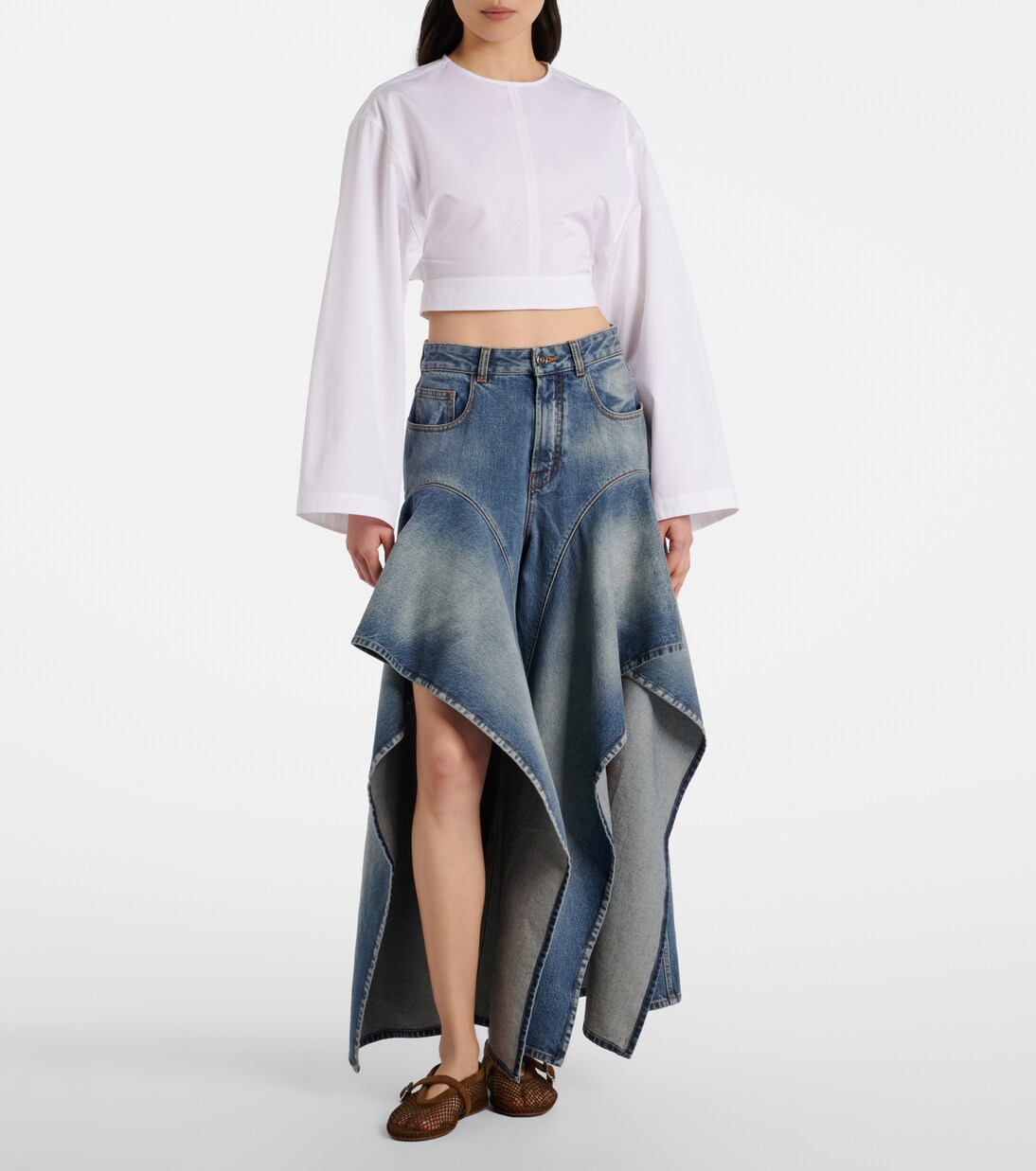 Cotton poplin crop top | Alaïa