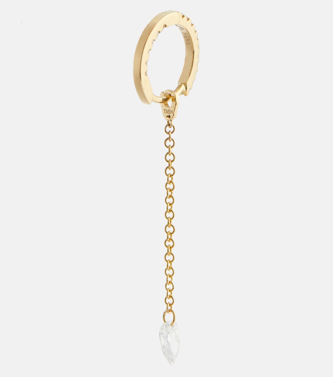 Boucle d'oreille unique Pendulum en or jaune 18 ct et diamant | Maria Tash