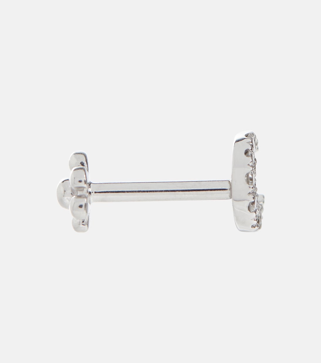 Diamond Moon Small 18kt white gold single earrings with white diamonds | Maria Tash