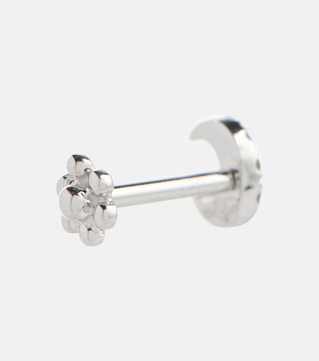 Diamond Moon Small 18kt white gold single earrings with white diamonds | Maria Tash