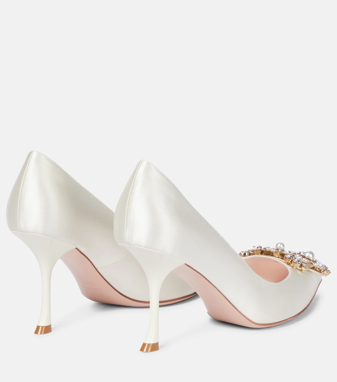 Pumps RV Bouquet 85 in raso con cristalli | Roger Vivier