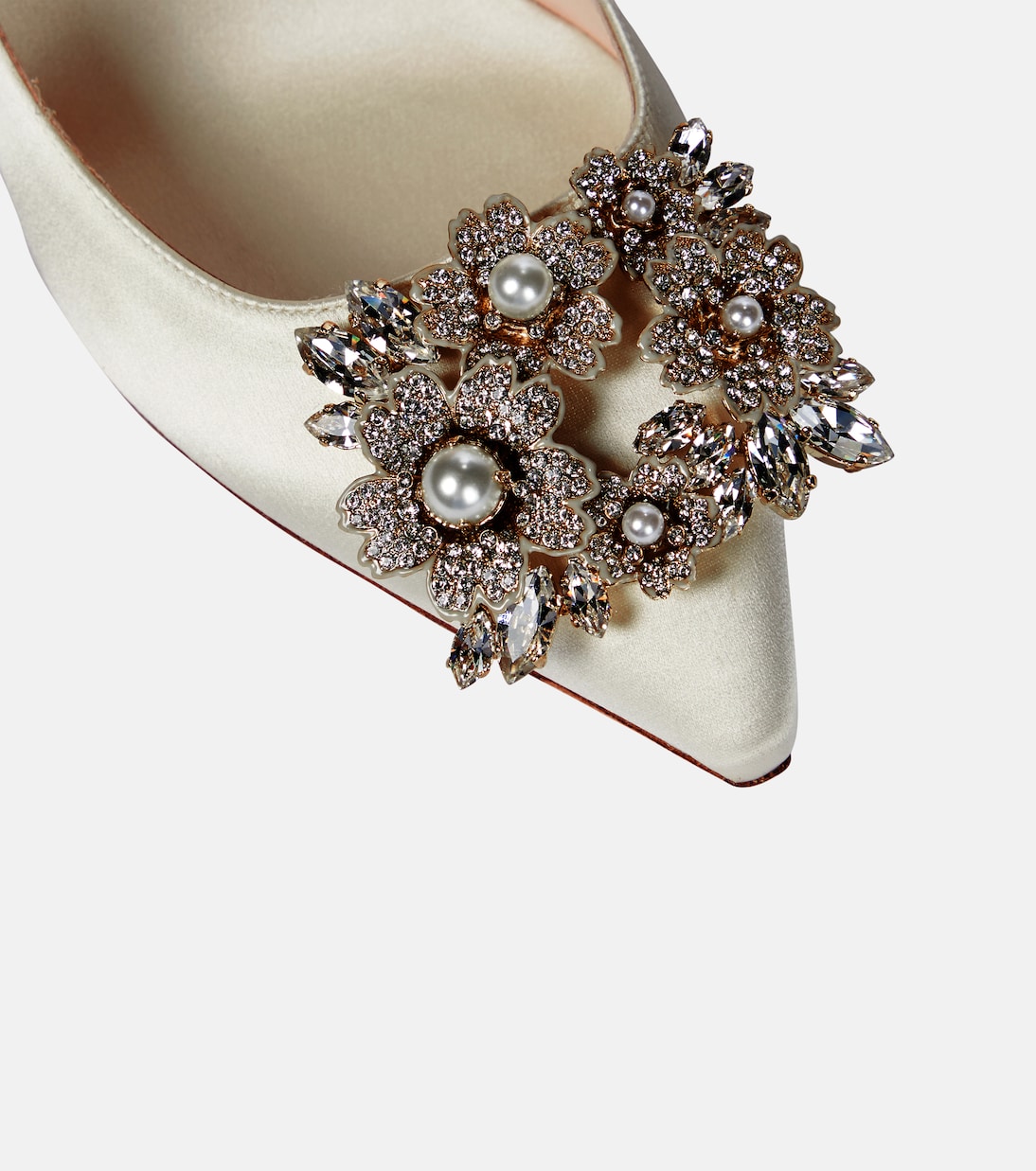 Pumps RV Bouquet 85 in raso con cristalli | Roger Vivier