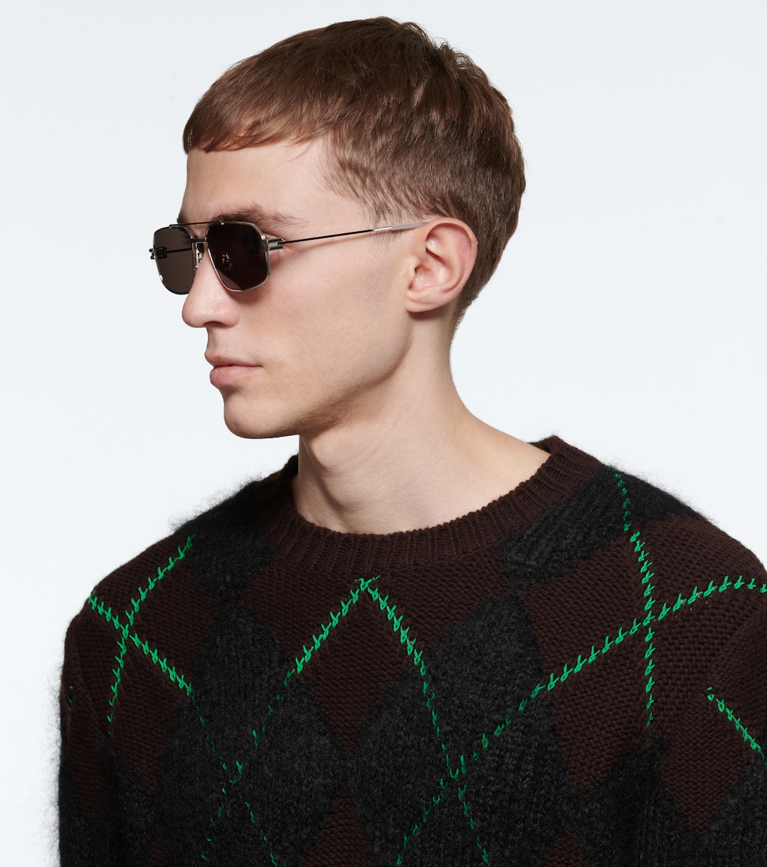 Occhiali aviator in metallo | Bottega Veneta