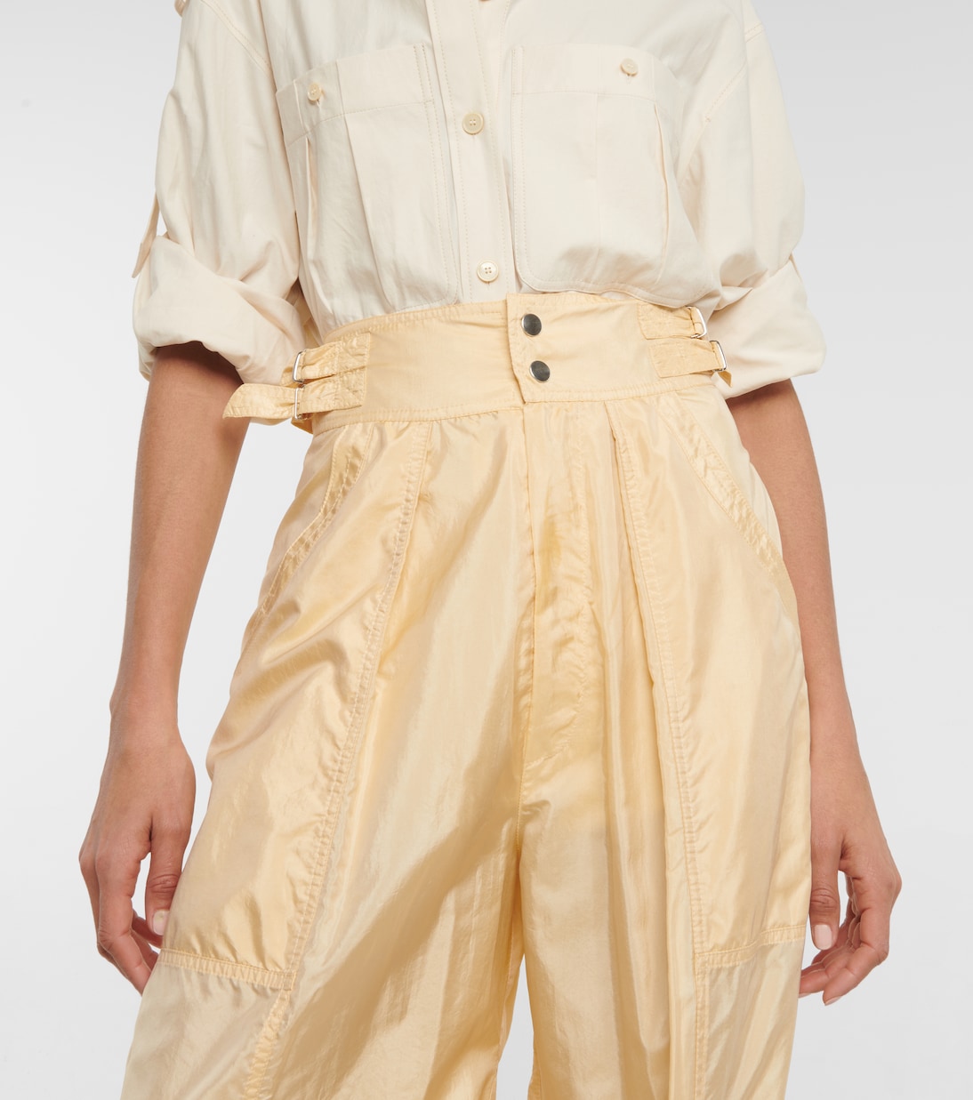 Pantaloni Olga in misto seta a vita alta | Isabel Marant