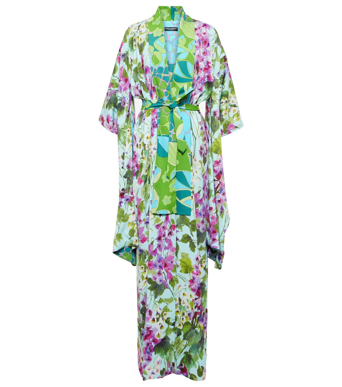 Floral silk charmeuse robe | Dolce&Gabbana