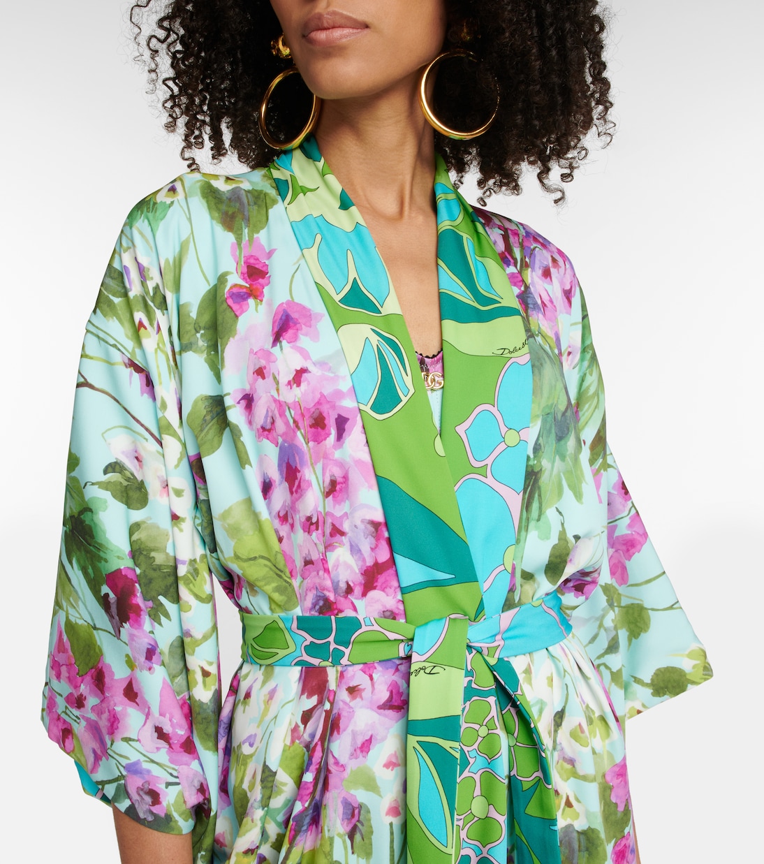 Floral silk charmeuse robe | Dolce&Gabbana