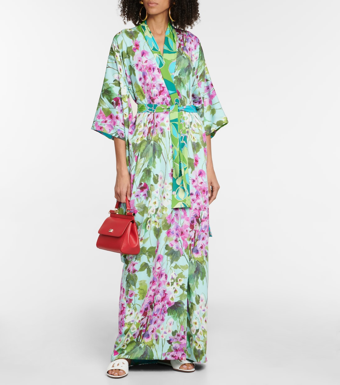 Floral silk charmeuse robe | Dolce&Gabbana