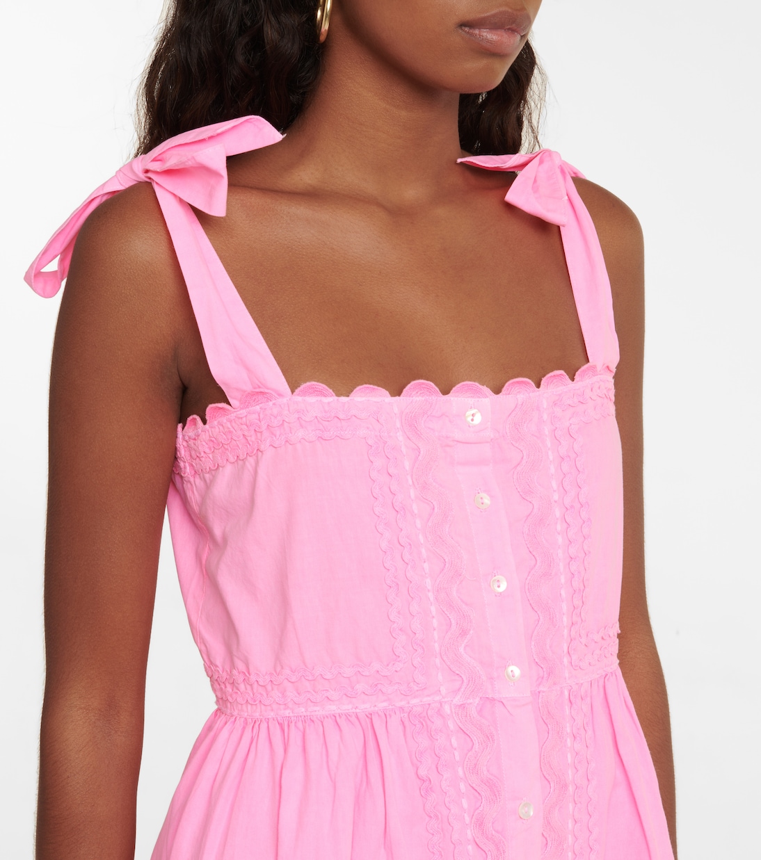 Self-tie cotton poplin midi dress | Juliet Dunn