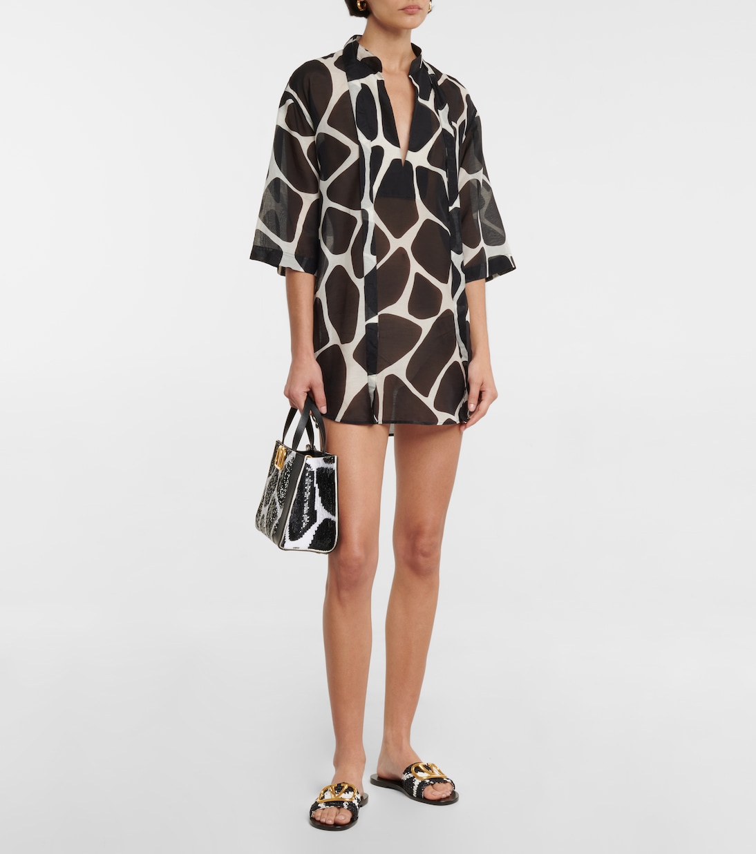 Printed cotton and silk minidress | Valentino