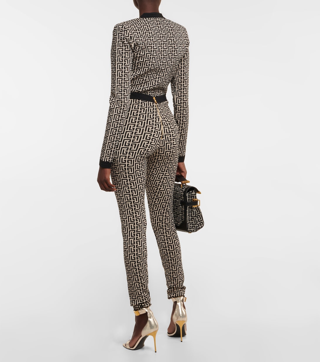 Leggings de jacquard en mezcla de lana | Balmain