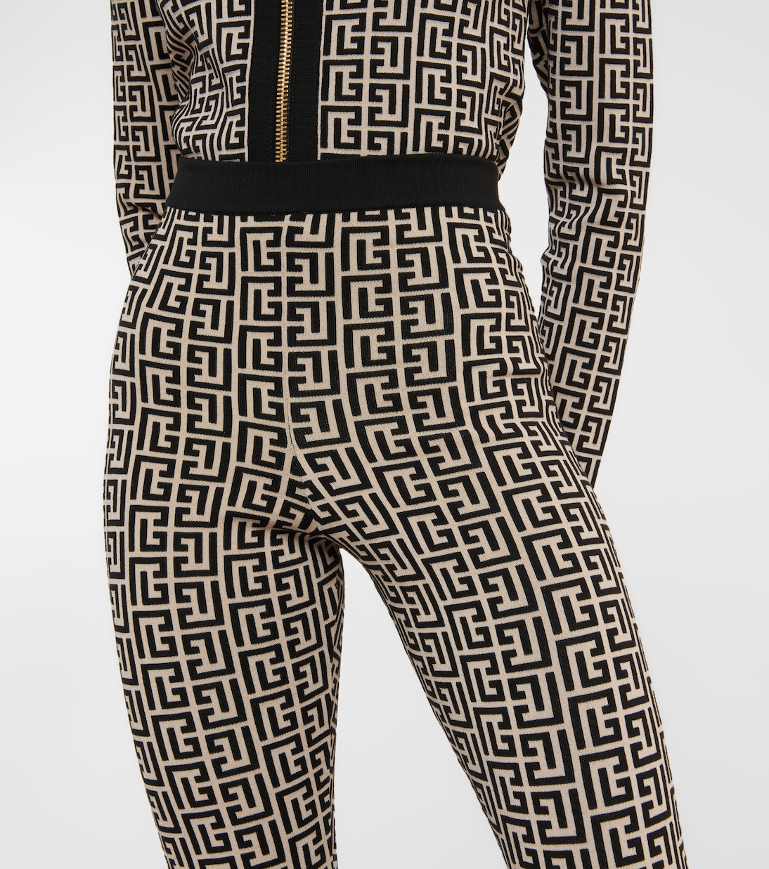 Leggings de jacquard en mezcla de lana | Balmain
