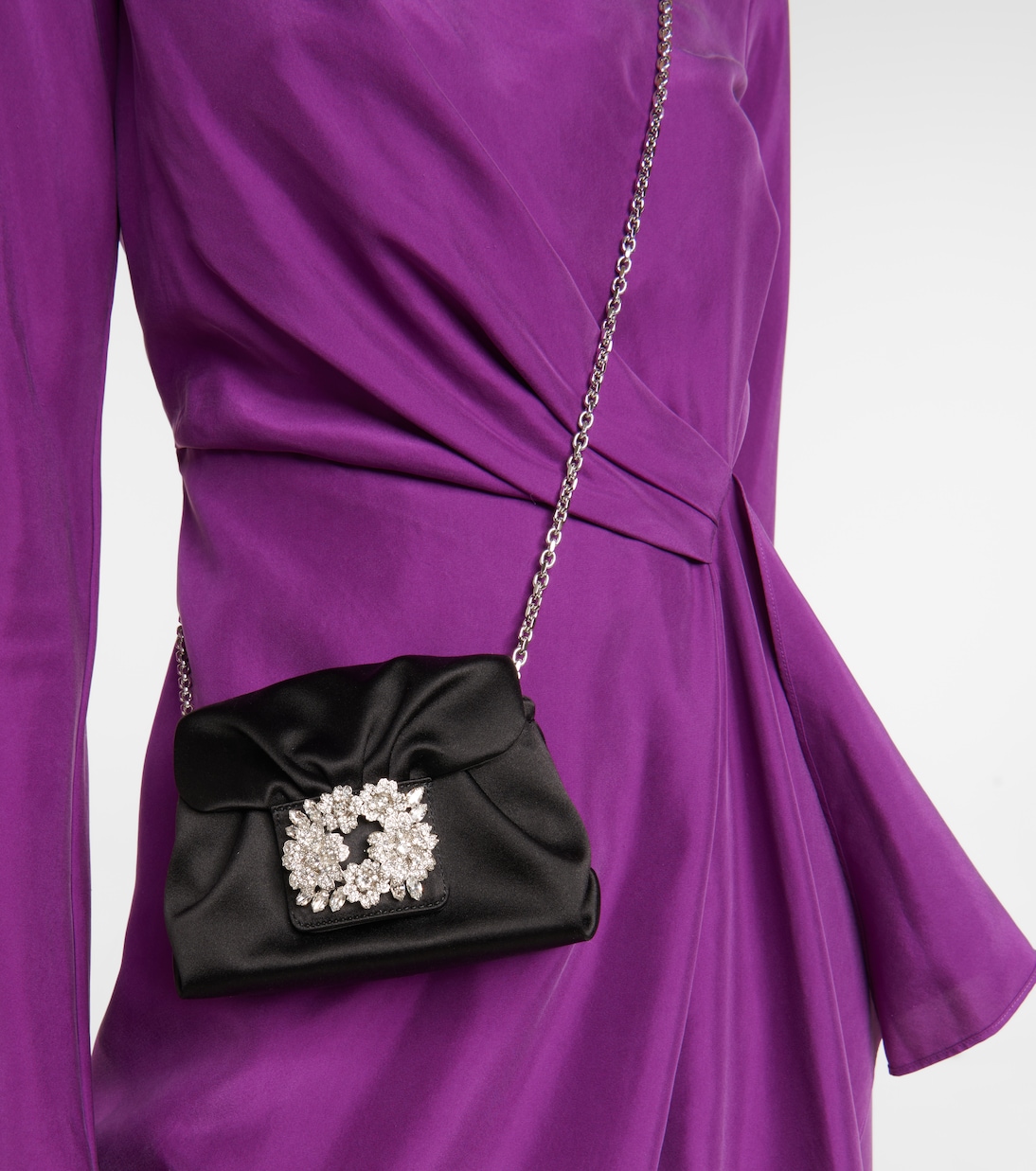 Bouquet embellished satin shoulder bag | Roger Vivier
