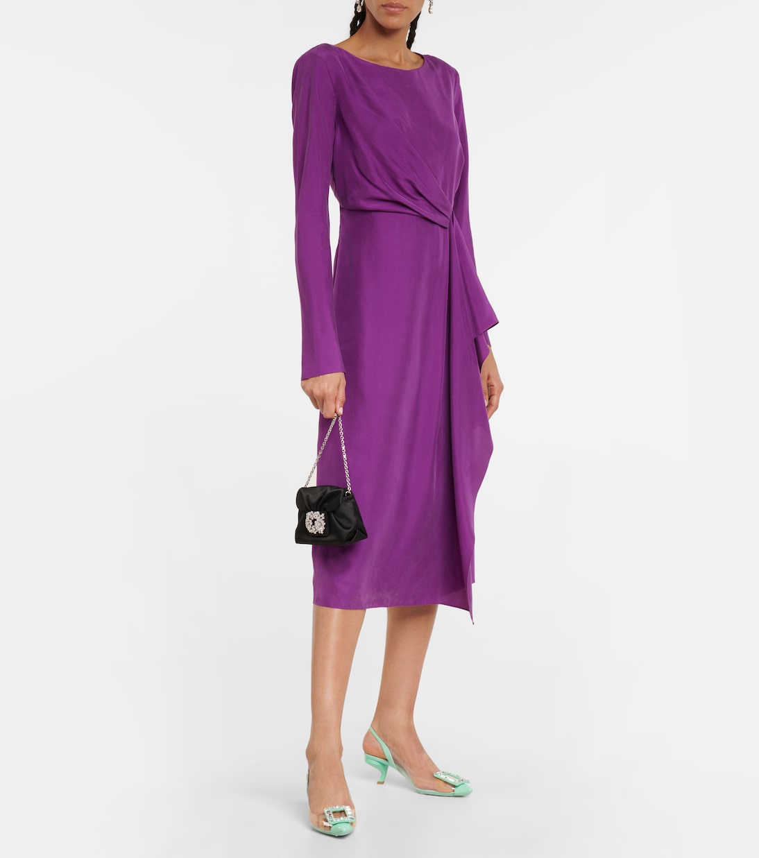 Bouquet embellished satin shoulder bag | Roger Vivier