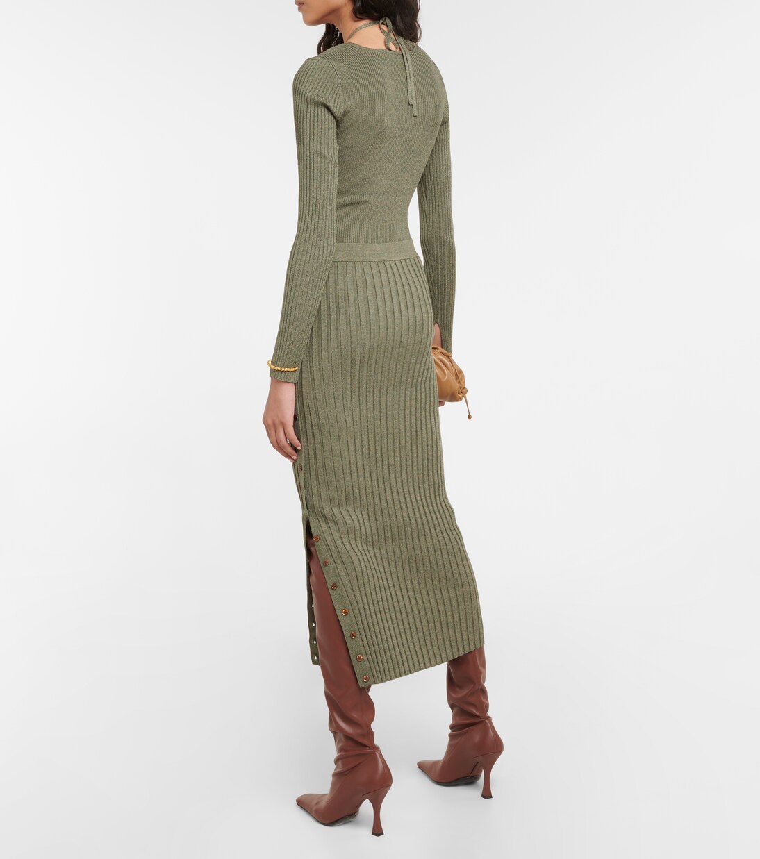 Ashton ribbed-knit midi skirt | Simkhai