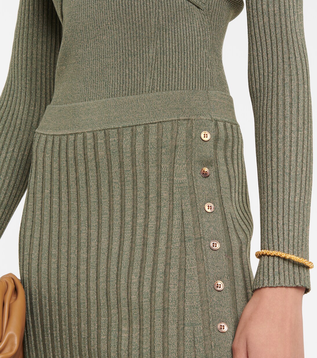 Ashton ribbed-knit midi skirt | Simkhai